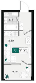 Квартира 21,3 м², студия - изображение 1