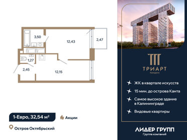 Квартира 32,5 м², 1-комнатная - изображение 1