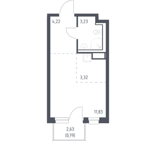 Квартира 23,4 м², студия - изображение 1