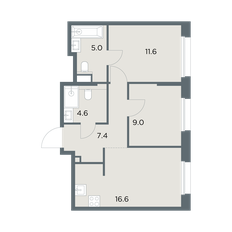 Квартира 54,2 м², 2-комнатная - изображение 4