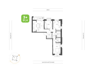 Квартира 81,5 м², 3-комнатная - изображение 1