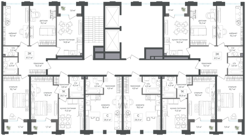 Квартира 84,5 м², 3-комнатная - изображение 2