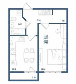 Квартира 37,5 м², 1-комнатная - изображение 1