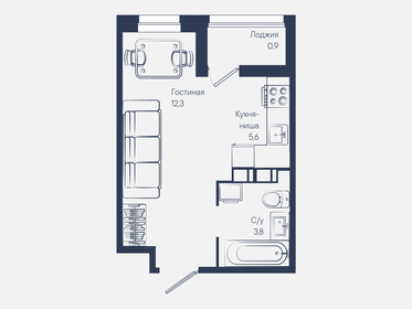 Квартира 22,6 м², студия - изображение 1