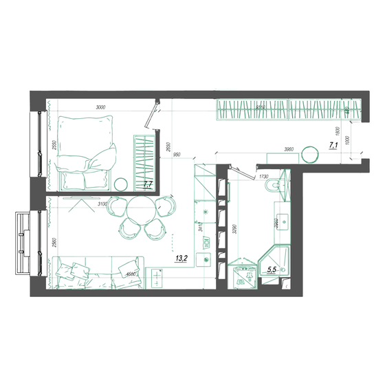 39,6 м², 2-комнатная квартира 8 450 000 ₽ - изображение 87
