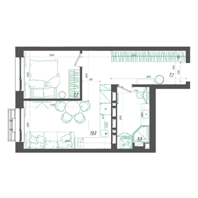 Квартира 37,1 м², 2-комнатная - изображение 1