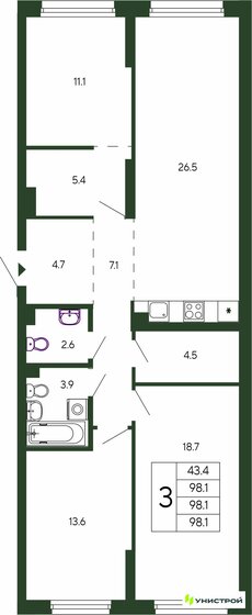 83,2 м², 4-комнатная квартира 20 558 838 ₽ - изображение 16