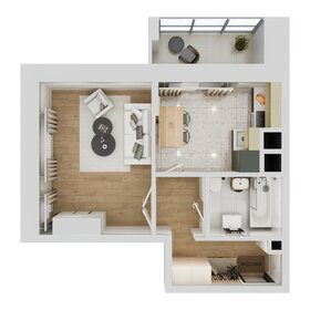 Квартира 38,1 м², 1-комнатная - изображение 2