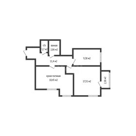 Квартира 62 м², 2-комнатная - изображение 1