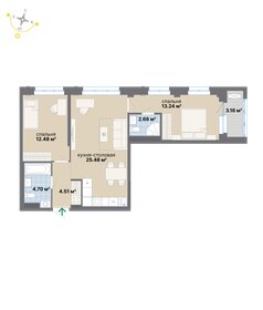 Квартира 66,3 м², 2-комнатная - изображение 1