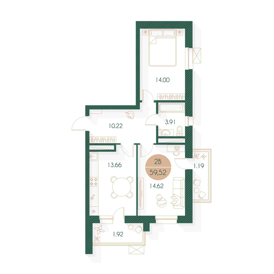 65,5 м², 2-комнатная квартира 13 700 000 ₽ - изображение 61