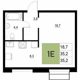 Квартира 35,2 м², 1-комнатная - изображение 1