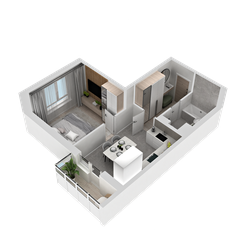 Квартира 32,9 м², 1-комнатная - изображение 3