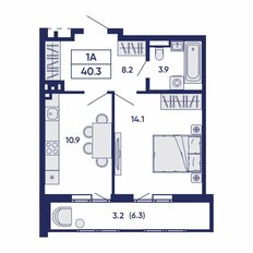 Квартира 40,3 м², 1-комнатная - изображение 3
