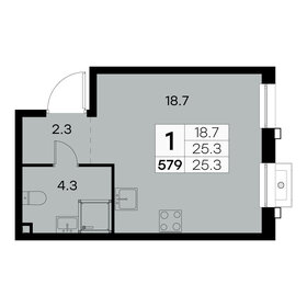 Квартира 25,3 м², 1-комнатная - изображение 1