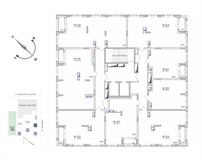 76,2 м², 3-комнатная квартира 5 550 000 ₽ - изображение 88