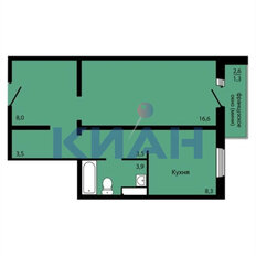 Квартира 46,4 м², 1-комнатная - изображение 2