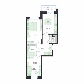 Квартира 60,1 м², 2-комнатная - изображение 1