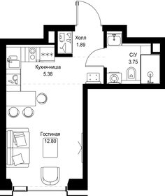 Квартира 23,8 м², студия - изображение 2