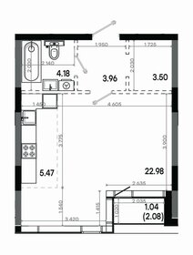 Квартира 41,1 м², студия - изображение 1