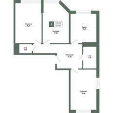 Квартира 87,8 м², 3-комнатная - изображение 2