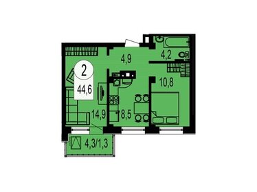 Квартира 45 м², 2-комнатная - изображение 5