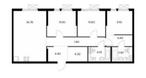 Квартира 84,1 м², 3-комнатная - изображение 1