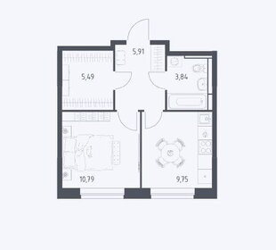 Квартира 35,8 м², 1-комнатная - изображение 1