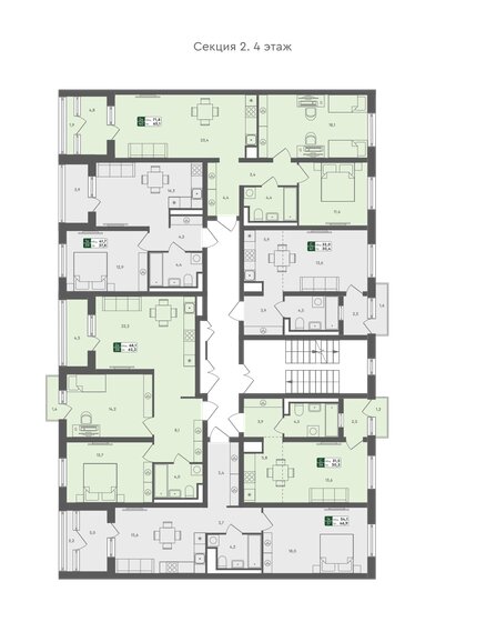 57 м², 3-комнатная квартира 4 997 000 ₽ - изображение 94