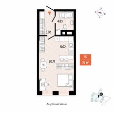 Квартира 35,6 м², 1-комнатная - изображение 2