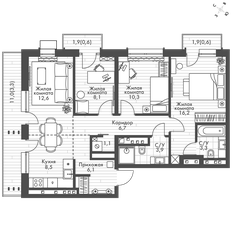 Квартира 81,3 м², 4-комнатная - изображение 1