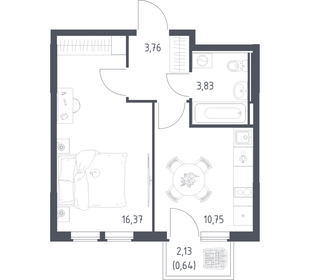 Квартира 35,4 м², 1-комнатная - изображение 1
