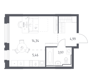 Квартира 28,8 м², студия - изображение 1
