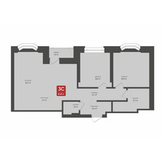 Квартира 61,7 м², 3-комнатная - изображение 2