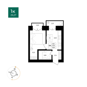 Квартира 29,3 м², 1-комнатная - изображение 1