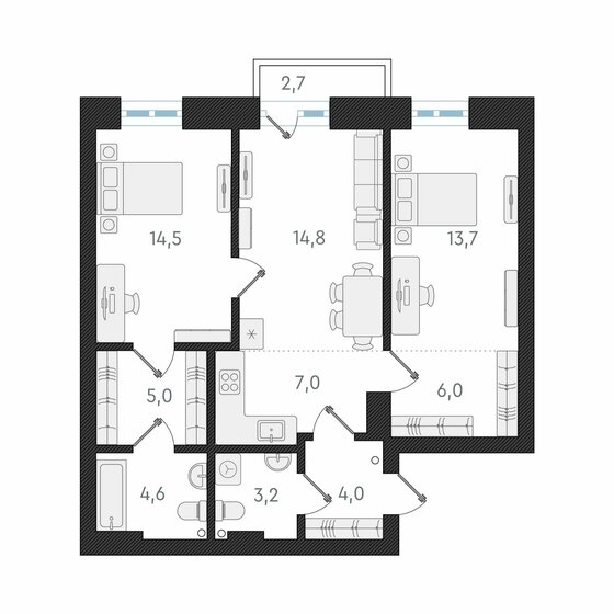 96,1 м², 4-комнатная квартира 15 590 000 ₽ - изображение 35