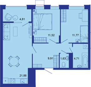 Квартира 66,4 м², 2-комнатная - изображение 1