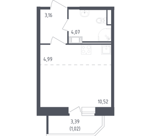 Квартира 23,8 м², студия - изображение 1