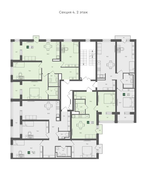 92,3 м², 3-комнатная квартира 11 170 000 ₽ - изображение 12