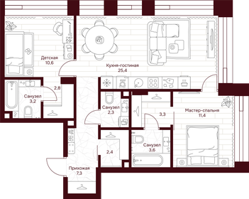 Квартира 72,3 м², 2-комнатная - изображение 2