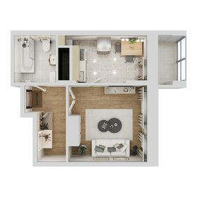 Квартира 34,6 м², 1-комнатная - изображение 2