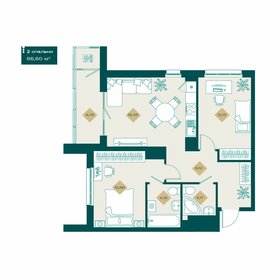 Квартира 66,6 м², 2-комнатная - изображение 1