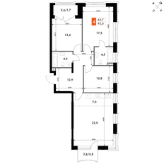 Квартира 95 м², 4-комнатная - изображение 2