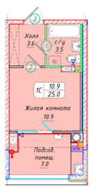 Квартира 25 м², студия - изображение 1