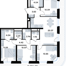 Квартира 92,2 м², 4-комнатная - изображение 3