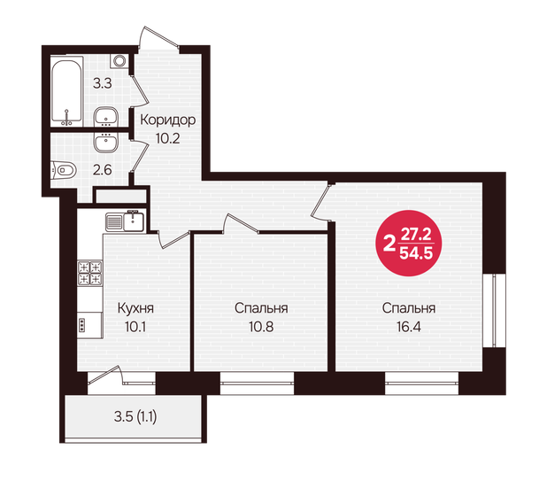 72 м², 3-комнатная квартира 4 650 000 ₽ - изображение 55