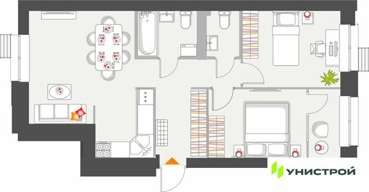 Квартира 59,5 м², 3-комнатная - изображение 1
