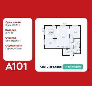 Квартира 71,7 м², 3-комнатная - изображение 1