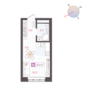 Квартира 23,2 м², студия - изображение 1