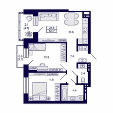 Квартира 60,7 м², 2-комнатная - изображение 2